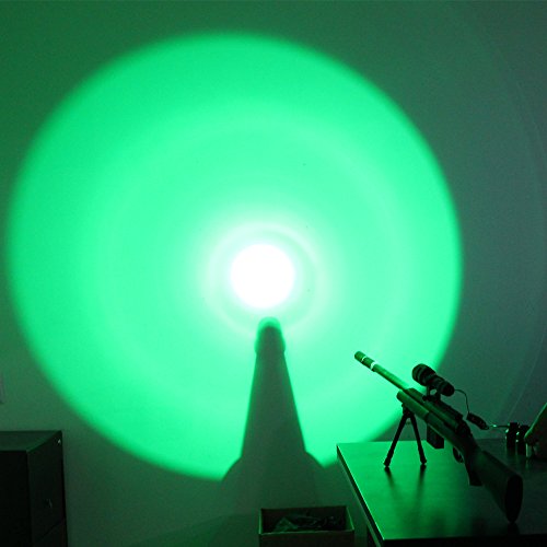 Green Light AR 15 Flashlight with Pressure Switch and Picatinny Rail Mount use with Night Vision Goggles Scope together Hunting Hog Predator