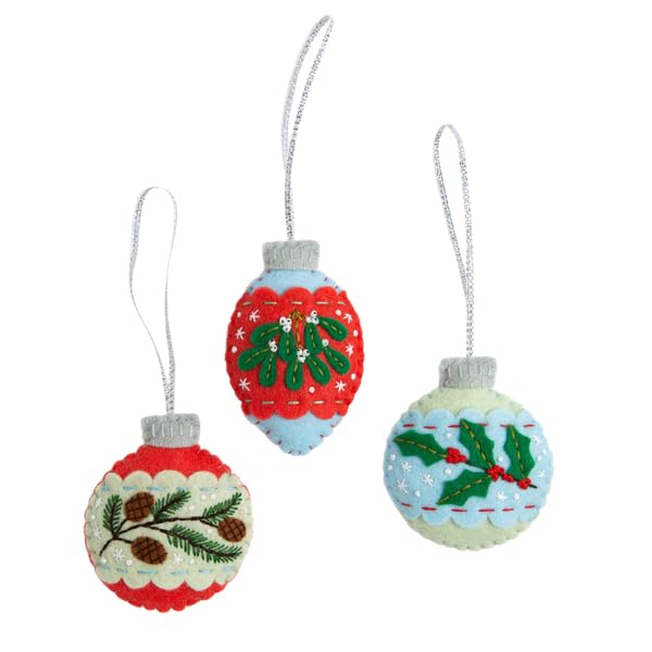 Hawthorn Handmade Craft Kit. Christmas Felt Baubles for Adults, Make Your Own Decorations.