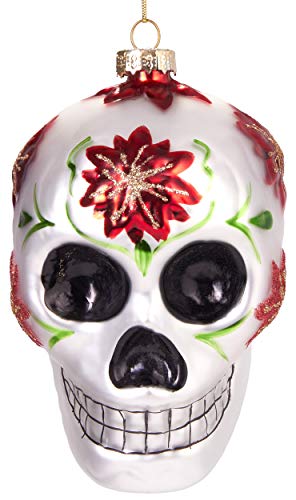 BRUBAKER-Skull-Mexico-Totenfest-met-De-Hand-Beschilderde-Kerstballen-van-Glas-Mondgeblazen-Kerstboomversieringen-Grappige-Figuren-Decoratieve-Hangers-Boomballen-11-cm