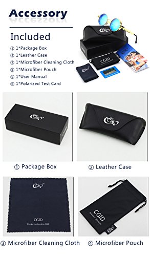 CGID E72 Retro Steampunk Style Inspired Round Metal Circle Polarized Sunglasses for Men