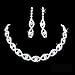 CJESLNA Women's Jewelry Set Bridal Wedding Twisted Rhinestone Necklace Dangel Earrings