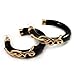 Black Resin Gold Snake Hoop Earrings - 5cm Diameter