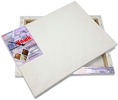 SKYHawk 8 Oz Primed Cotton Pre-Stretched Canvas with Wooden Frame 6 x 8 Inch | Medium Grain Acid-Free Double Primed Painting Canvas for Acrylic Oil Watercolor Mixed Media Art Supplies (Pack of 4)