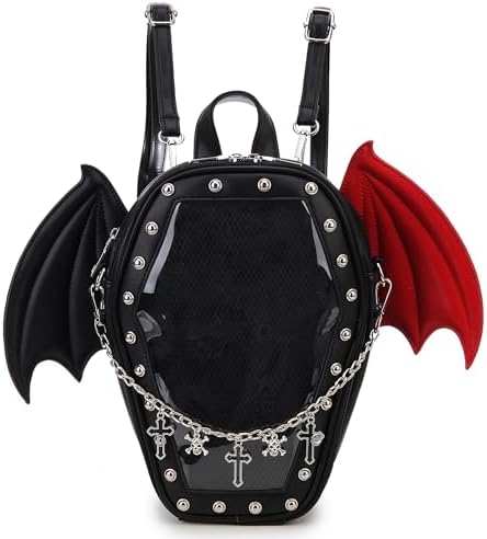 ヴォックスアクマ痛バセットバック込 Amazon.com: fancybag Goth Coffin Backpack with Detachable Bat Wing