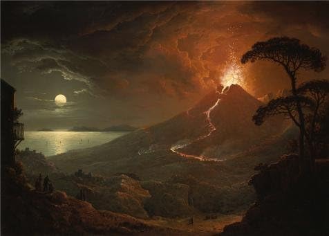 Oil Painting 'Sebastian Pether,The Eruption Of Vesuvius,1825' Printing On Polyster Canvas , 30x42 Inch / 76x106 Cm ,the Best Wall Art Decor And Home Decor And Gifts Is This Cheap But Art Decorative Art Decorative Canvas Prints