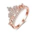 Presentski Rose Golden Plated Ring Simple Fashion 925 Sterling Silver Crown Princess Diamond Ring for Valentine's Day