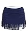 JOYMODE Women's Shirred Skirted Bikini Bottom Tassels Swim Skirt