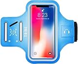 TRIBE Water Resistant Cell Phone Armband Case for iPhone X, Xs, 8, 7, 6, 6S Samsung Galaxy S9, S8, S7, S6, A8 with Adjustable Elastic Band & Key Holder for Running, Walking, Hiking