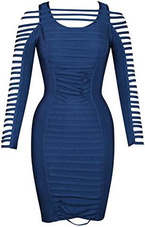Women Ruched Cut Out Sleeves Tassels Club Bodycon Bandage Dress with Cold Shoulder