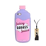 Soft Silicone Back Case for [iPhone 6 Plus] / [iPhone 6s Plus] 6+ 5.5 Screen Cute Lovely Stylish Fresh Cool Style for Girls Teens Kids Men Women (Purple Juice Bottl)