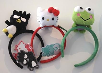 Amazon Com Hello Kitty And Friends Set Of 3 Plush Fuzzy Headbands Toys Games