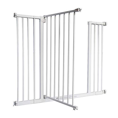 Safety Pet Baby Gate,Easy Walk Indoor Thru Gate Metal Expandable Baby Pet Safety Gate for Stairs,Doorways with 4" & 6" Extension,Fits Spaces Between 30" to 42" Wide 30" High (42" Wide, Manual-Close)