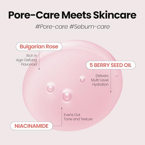 [K-Beauty] Rose Vitamin Oil to Foam - All-in-One Korean Face Wash OilBased Foaming Facial Cleanser - Pore Minimizing & Blackhead Remover - Makeup Deep Cleansing Oil for All Skin Types (3.88 fl oz)