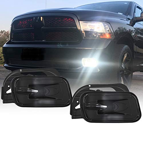 BICYACO LED Fog Light for Dodge Ram 1500 2009-2012 Dodge Ram 2500/3500 2010-2018 Pickup Truck w/Bracket Replacement -1 Pair Black