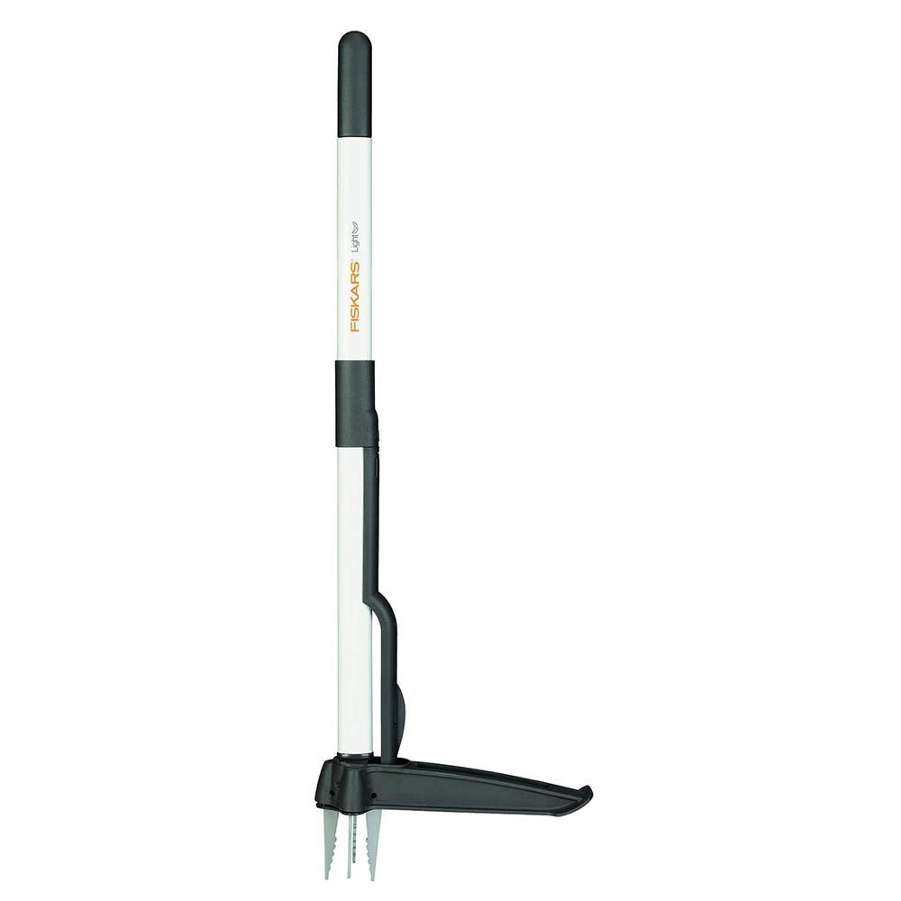 Fiskars Light Weed Puller, Length: 90 cm, Stainless Steel/Plastic Handle, Black/White, 1020127