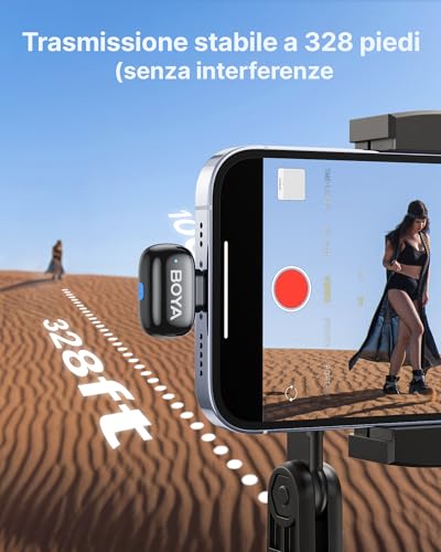 BOYA MINI 2 Microphone for iPhone 15/16/17, Android, Wireless Microphone, 5g, 48kHz/24Bit, 100m, Lavalier USB-C Microphones, 30 Hours, Wireless Microphones for Social Video, Vlogging, YouTube, Streaming