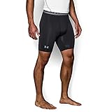 Under Armour Men's HeatGear Armour Compression Shorts - Mid, Black/Steel, Small