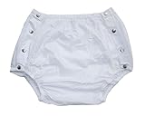 Haian Adult Incontinence Snap-on Plastic Pants Color White (Medium)
