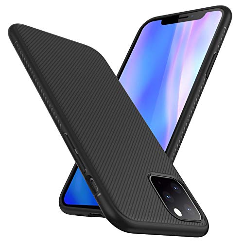 HTGK iPhone 11 Pro Max Case | iPhone XI Pro Max Case (2019)| Carbon Case | Ultra Slim | Lightweight | Carbon Fiber | Wireless Charging | Compatible with Apple iPhone 11 Pro Max 6.5 Inch - Black