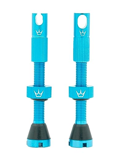 Peatys x Chris King MK2 Tubeless Valves - Integrated Valve Core & Spoke Key Presta Valve Caps, 7075 Aluminium Tyre Valves for All Tubeless Ready Rims, MTB, Road & Gravel Compatible, 42mm Turquoise