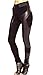 Lotsyle Womens Faux Leather Joint Leggings High Waist Stretch Panel Black Pants (XXL)