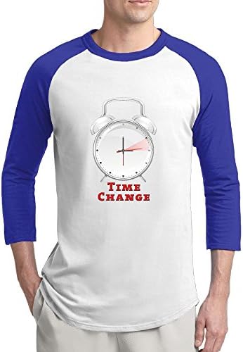 Pingquchan Time Change Mens 3/4 Raglan Sleeve Athletic Shirts Casual Tees For Men Baseball T-Shirt M RoyalBlue