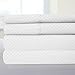 1500 Supreme Collection Dobby Striped Sateen 4 Piece Bed Sheet Set Deep Pocket - Premium Hotel Style Bed Sheets & Pillowcase Set - Wrinkle Free Hypoallergenic Bedding -CHECKERED DOBBY - King, White