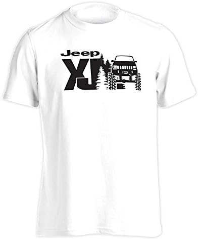 Jeep T-Shirt - Jeep XJ Shirt with Logo - Jeep Cherokee Gifts & Accessories - Unique Jeep Gifts - Birthday and Christmas Gift Idea for, Husband, Wife, Girlfriend, Boyfriend, Men & Women (L, White)