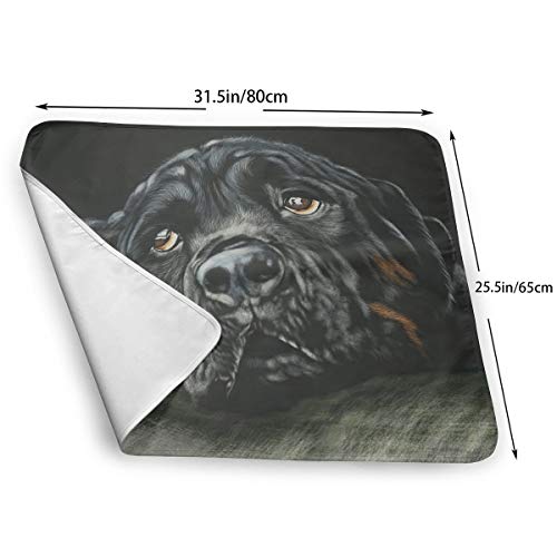 V5DGFJH.B Baby Portable Diaper Changing Pad Black Rottweiler Breed Dog Urinary Pad Baby Changing Mat 31.5" x25.5''