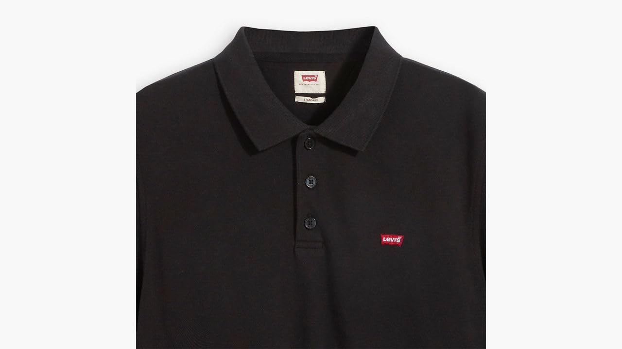 Levi's Herren Kurzarm Housemark Polo T-Shirt Mineral Black L 5