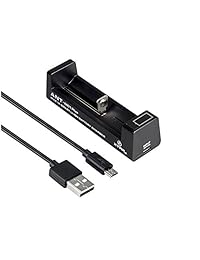 XTAR MC1 Plus Primera one-slot Cargador con 1 a Real Max Corriente constante Cargador de batería (MC1 Upgrade) para 10440 14500 14650 16340 17335 17500 17670 18350 18490 18500 18650 18700 22650 25500 26650 3,6 V 3,7 V Baterías De Iones De Litio