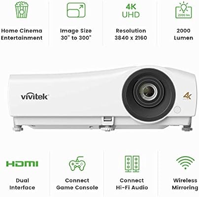 Vivitek HK2200, proyector de Cine en casa, Compacto 4K UHD, HDMI ...