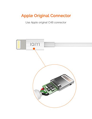 OPSO 3.3ft MFi Certified Lightning Cable, USB A to Lightning, Compatible with iPhone 14/13/12/11/XS/XR/8/7/6, White, 1 Pack