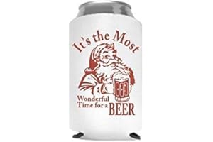 DAISY LANE Christmas Stocking Stuffer for Men Santa Beer Can Cooler Party Favor Gift (Its The Most Wonderful Time)