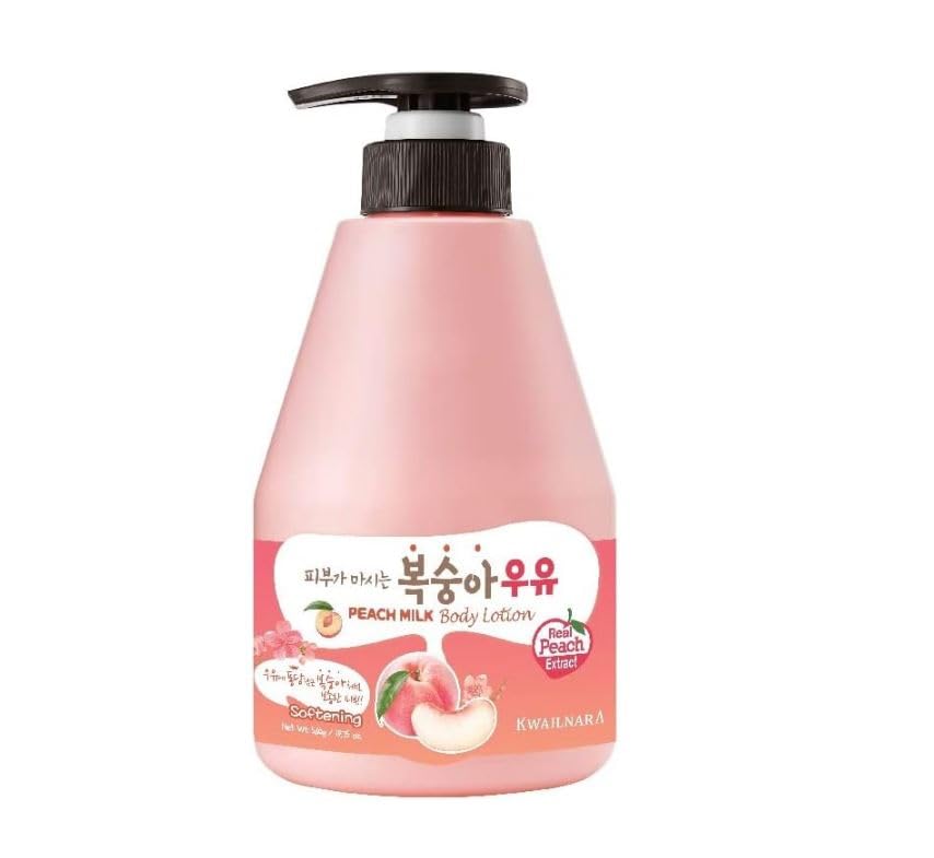 KWAILNARA Peach Milk Softening Body Lotion 560g – Hydrating & Nourishing Korean Skincare for Smooth, Soft, Glowing Skin | Pack of 1