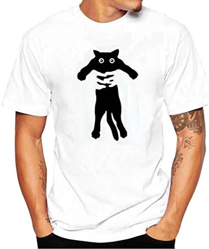 2018 Sbubuy Blouse, Fashion Men T-Shirt Lion Print Plus Size Short Shirt Vest Tank (M, White)