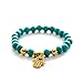 Gems of Peace - Antique White & Turquoise with Gold Charm Hamsa Buddha Bracelets