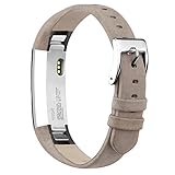 iGK For Fitbit Alta Bands/Fitbit Alta HR Bands, Genuine Leather Replacement Bands for Fitbit Alta/Fitbit Alta HR Matte Grey