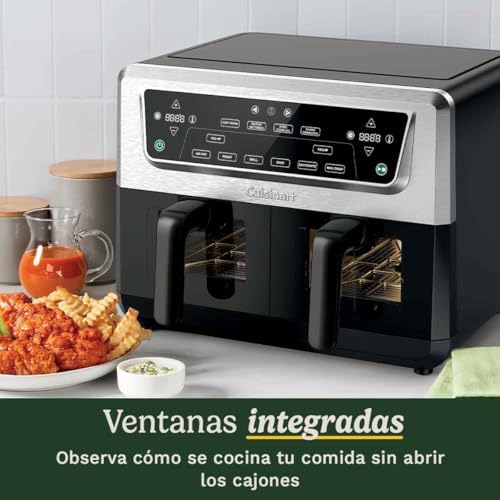 Air Fryer XXL Doble Zona | Sin PFAS | 2x5.2L | Fríe, hornea, deshidrata, mantiene caliente | Cocina 8+ raciones | Piezas lavavajillas
