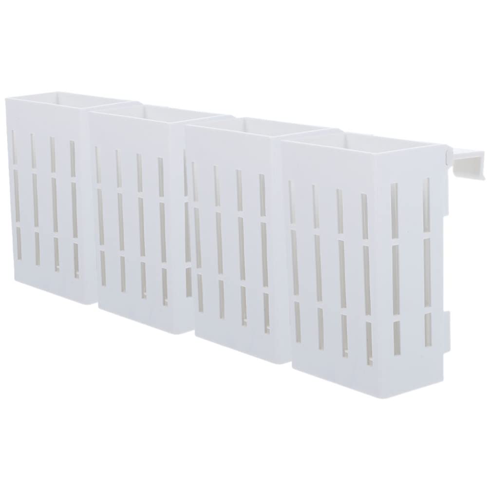 Alipis 4pcs Hanging Aquarium Plant Holder Plant Pot with Hole Aquarium Planter Cups Fish Tank Aquatic Plant Hanging Plant Pot Aquarium Shelf White 1