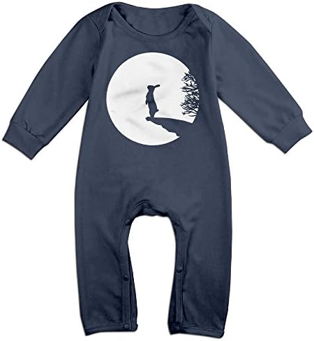 Moony Bunny Rabbit Hare Moon Long Ear Baby Romper Jumpsuit Romper Clothing Navy 6 M