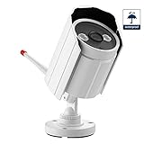 Security Camera, NexGadget Waterproof Wireless IP Camera, IR Night Vision, Motion Detection, Video Monitor, Built-in 8G Micro SD Card, P2P Home Surveillance System Network WiFi Outdoor Bullet Camera