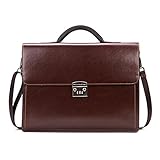 VICUNA POLO Man Briefcase Shoulder Bag Messenger Handbag with combination Lock (brown)