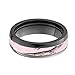 Pink Women`s Black Titanium Camo and Stainless Steel Princess Engagement Wedding Rings Set