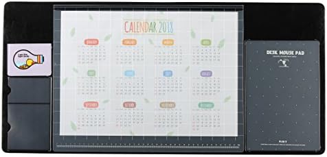 Sincco Korean Multi-function Large Gaming Thicken Non-slip Desk Mat, Creative Personality Writing Pad, Computer Mouse Pad and Calendar Pad(Black)