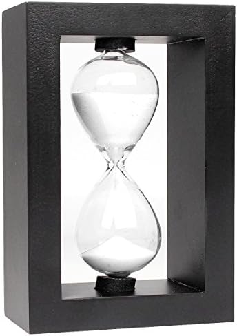Wooden Sandglass Sand Clock Timer-Yaozhong hot sale Christmas gift Color blue and white 10 Minute Hand-Blown hourglass Countdown Timing Home Decoration Decor Xmas Toys great gift (white)