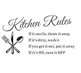 SJINC Removable Kitchen Rules Words Wall Stickers