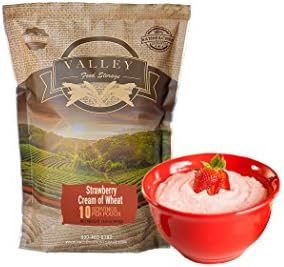 Backpacking, Camping, and Emergency Preparedness Freeze Dried Food Supply Bags - Valley Food Storage (10 Servings of Strawberry Cream of Wheat)