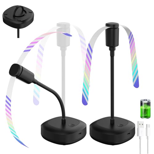Ventilateurs Anti-Mouches pour Tables Lot de 2 Rechargeables à pales réfléchissantes des Deux côtés Portables et suspendables col Flexible 360° pales Douces avec Crochet pour intérieur et extérieur