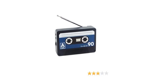 Balvi Radio Play Color Negro En Forma de Cassette Vintage Radio ...